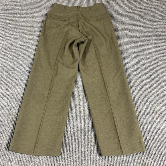 Vtg US Army Dress Trousers Men 30x30 Green Wool Serge Type 2 60s Vietnam War - Picture 12 of 14